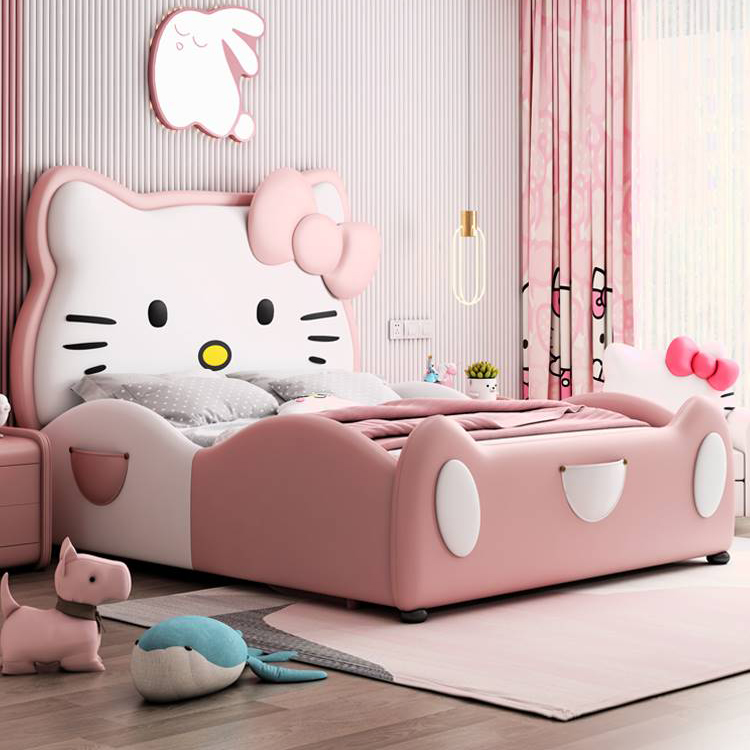 B78-114HelloKitty粉色卡通公主床